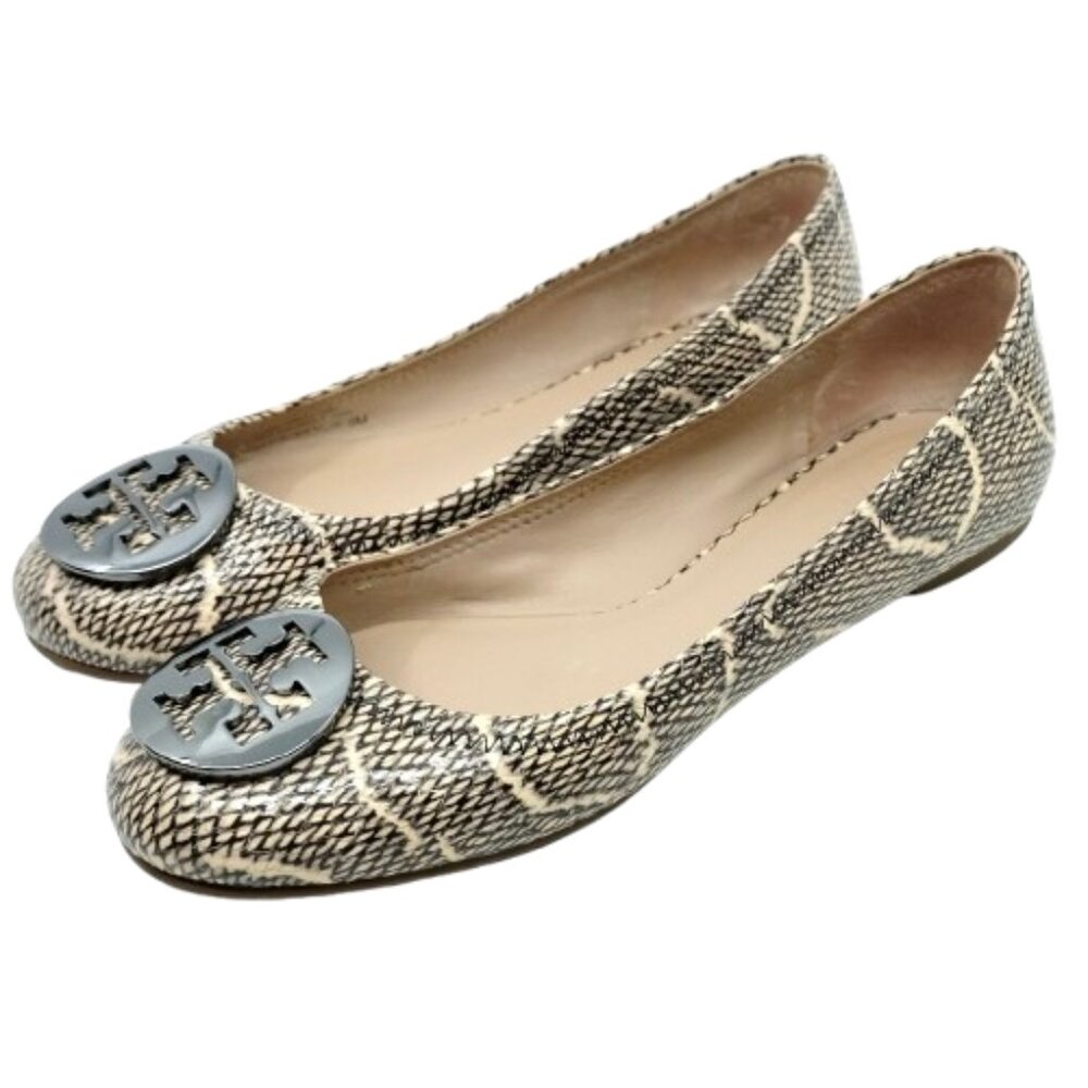 Tory Burch~Reva Logo~Python Embossed Leather Ball… - image 1